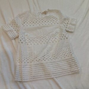 MICHAEL Michael Kors White Eyelet Blouse